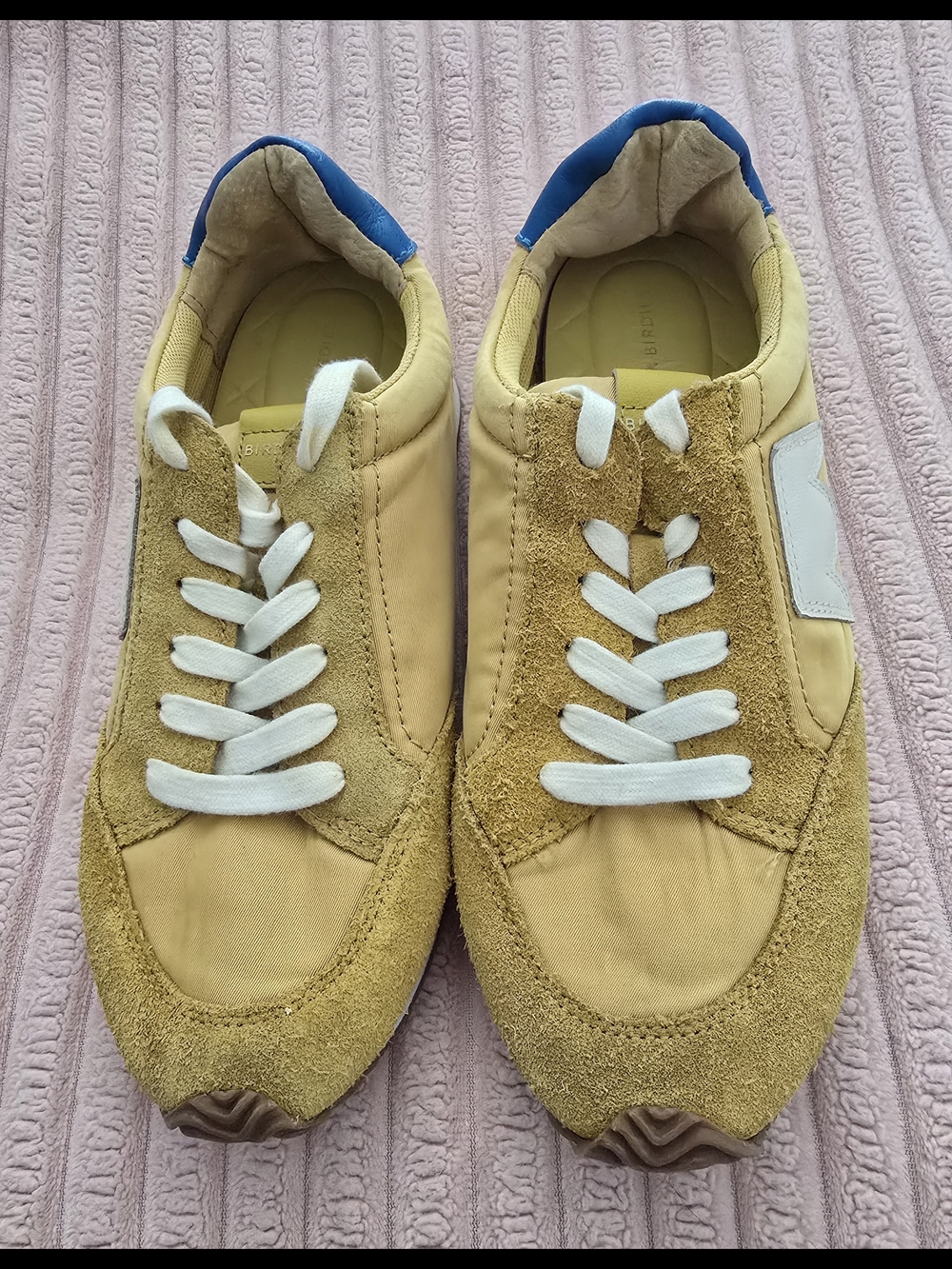EUC Birdies Yellow Sneakers with Blue Heel Detail - Picture 2 of 9